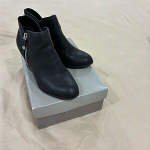Style & Co. Black Ankle Booties with Silver Zipper